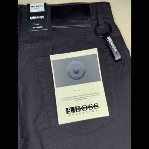 Jeans Stretch Pria BOSS SELECTION Katun Warna Hitam -RegularFit