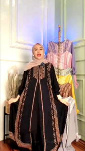 Kaftan Hajar Super Jumbo Rayon Busui Batik Nyaman Panjang Tebal Dress Wanita