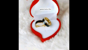 Cincin Couple Titanium Hitam Antikarat & Free Kotak