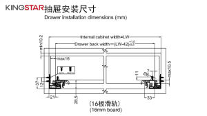 2-fold undermount invisible drawer slide soft close