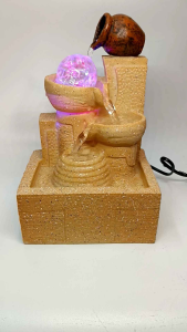 Buddha fountain Travelling Buddha water fountain Lucky Buddha Tabletop water fountain fengshui lucky fountain Laughing Buddha with Gold Bar Fountain Water Fengshui Fountain Table Water Waterwheel Crystal Ball Indoor Table water Fountain Fengshui Buddha ko