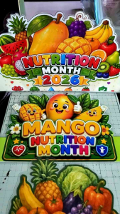 Laminated Waterproof Nutrition Month Headdress Thick Photopaper Go Foods Grow Foods Glow Foods with Vegetables and Fruits Key Attributes: Stay Hydrated Stay Active Be Strong Eat Healthy Live Healthy Scene: Educational Display for Health Awareness.