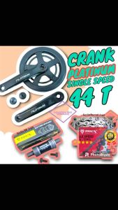 ( PLATINUM 44T ) Crank Rotel Sepeda Single 44T Arm 170mm Gir Gear Depan Sepeda Fixie Seli Lipat Mtb Citybike Gunung Federal BB Bottom Bracket Chain Rantai Single Speed