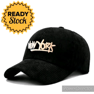 Topi Pria Wanita Korduroi Logo Bordir Baseball Hat Cap Korean Style