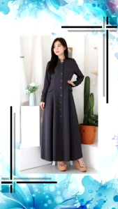 Gamis Pemda Pns Full Kancing Bahan Toyobo Fodu Premium