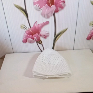 Peci Rajut Nanas Polos All size Songkok Hitam Putih Kopiah Haji Anak Dewasa