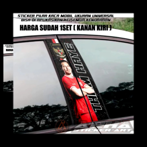 Stiker Pilar Pintu Mobil Satu Set Kanan Kiri - Tema Pemain Timnas Indonesia - King Indo
