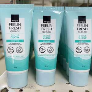 AVON Feelin Fresh Quelch WHOLE BODY Anti-Perspirant Deodorant Cream | Gentle Glow | Fragrance-Free | Brightening | 100% Authentic