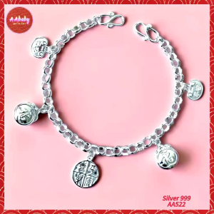 🌈AAbaby Galleries AA522 Original Baby S999 Silver Anklet Peace & Joy纯银平安喜乐福铃宝宝小孩脚链Rantai/Gelang Bayi