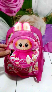 tas ransel gendong sekolah anak SD 2 in 1 model terbaru gambar boneka labubu