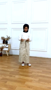 Rok Panjang Kargo Anak Perempuan 1-11 Tahun Bahan Katun Kombet Stret