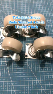 Roda Etalase 2" Nylon Putih / Roda Trolley Nilon 2 Inch