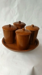Peralatan Minum Kayu Jati satu set