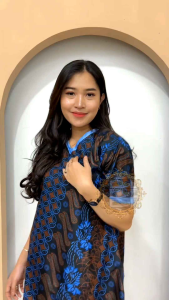 Baju Atasan Wanita Dan Pria M L Xl Batik Couple Motif Cumi Tosca