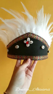 Topi Bulu Adat Papua / Topi Bulu kerang / Topi bulu tari dan karnaval best seller