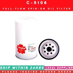 C-5106 OIL FILTER [FULL-FLOW SPIN-ON M22X1.5-6H] [LIMITED STOCK. READY TO SHIP WITHIN 24HRS.] COMPATIBLE JCB 320/04133 320/B4420 P502465 FOR SAKURA
