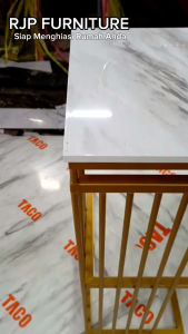 RJP FURNITURE Meja Industrial Besi Kayu Minimalis Sudut Ruang Tamu Meja Konsol Modern Estetik - Gareta End Table