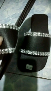 sandal wanita teplek model permata silver kokop 08 terbaru perempuan