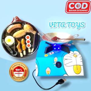 Mainan Anak Perempuan Cewek Masak-masakan Kompor LED Bisa Dicas - Set Belajar Masak Terbaru dengan Tambahan Mainan [Toys]