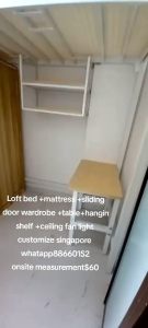 Loft bed set customize singapore for helper room/condo utility/store room /bomb shelter/helper room