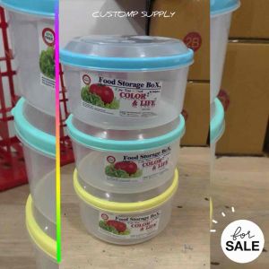 กล่องอาหาร ทรงกลม 4สี ขนาดเส้นผ่านศูนย์กลาง18.5 ซม.สูง10 ซม. - HIPPOPO