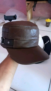Topi Komando/Topi Komandan/Topi RING KULIT ASLI