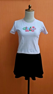 atasan kaos wanita pink muda pastel AGUNG BALI cewek S anak perempuan 7 8 9 thn crop top lengan pendek