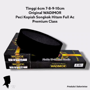 Pecic Kopiah Songkok Pria Full AC Wadimor Tinggi 8cm & 7cm