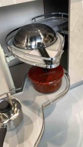 MAGIC CORNER PEANUT SWING TRAY LEFT / RIGHT FOR CORNER CABINET SOFT CLOSING (GRAY COLOR)