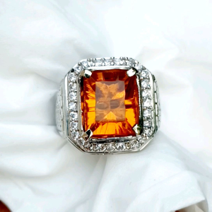 CINCIN BATU YELLOW CITRINE KOTAK CUTTING KUALITAS SUPER
