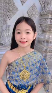 ชุดไทยเด็กนพมาศสีน้ำเงิน