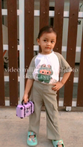 Setelan Labubu Anak Perempuan Celana Cargo 1-10 Tahun Bahan Knit Hornet