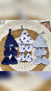 3 Set Topi, Sarung Tangan & Sarung Kaki Bayi Newborn Model Arista Baby