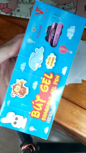 Hộp 12 cây bút gel mực tímxanh xóa được G Star ER 02 chính hãng dành cho học sinh tiểu học