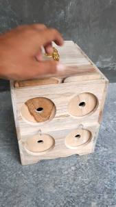 BOX BURUNG KAYU JATI 4 LUBANG