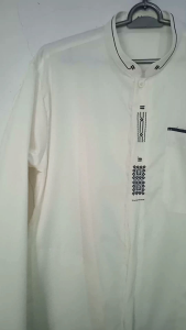 Baju Koko Dewasa lengan panjang warna BW Aplikasi bordir