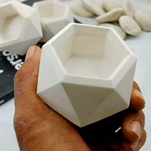 Pot Tempat Lilin dan Sukulen Hexagon