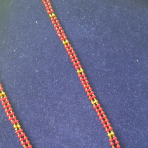 Indian Thali Chain With Red Beads - Double Layer (2 Layer) Imitation Jewelry