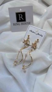 (Chuôi bạc 925) E300 Bông tai khuyên tai nữ sao thả dài đẹp Ring House