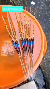 ทุ่นไร้สารทุ่นอ้อหางกระเบนหางโป่งหรือหางกลวง บอดี้5มิลยาว5ซม.ยาวรวม27เซนติเมตร