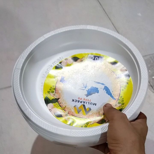 Piring plastik putih susu P9 / Piring plastik sedang L / Piring kue makan disposable