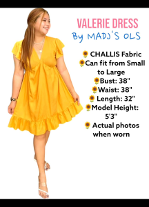 Valerie Butterfly V-Neck Challis Dress | Small to Large