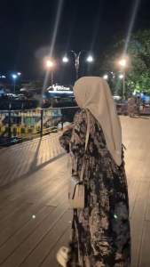 ORI RAHMA Dress Anjani Tali Pita Rayon Diamond Motif Gamis Wanita Rayon Viscose Jumbo Busui Muslimah
