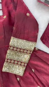 [PRE-ORDER] AUG 2026 NEW ARRIVAL PREMIUM BOLLYWOOD ANARKALI SUIT WITH DUPATTA EMBROIDERY PARTY WEAR MAROON M 38 L 40 XL 42 2XL 44 | SHITTA COLLECTION | WEDDING DRESS