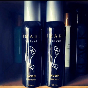 Avon Imari Velvet Body Spray 120 ml Black Bottles with Silver Caps