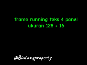 frame running teks 4 panel ukuran 16×128.