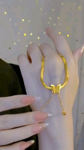 KALUNG WANITA GEPENG KUPU KUPU TITANIUM ANTI KARAT ANTI ALERGI STAINPESS STELL NYAMAN DI PAKAI