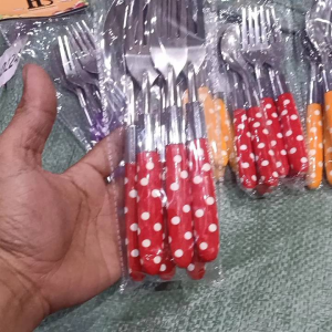 Sendok Garpu Polkadot Stainless Steel Food Grade