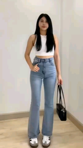 Celana Jeans Wanita Cutbray Highwaits Strets Losse Melar Premium Kekinian Terbaru