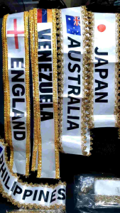 UNITED NATION- SASH of desired country as per request by buyer. To be made/printed/DIY once an order is submitted. To be shipped within 24 hours to 48 from order placement. Design lettering color and font may vary depending on country names..